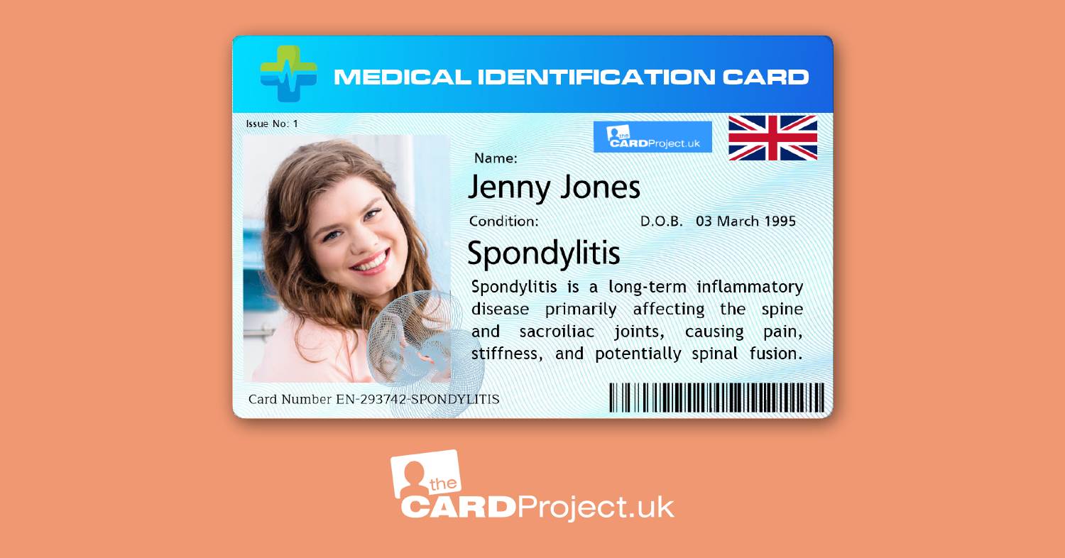 Spondylitis Premium Medical Photo ID Card (FRONT)